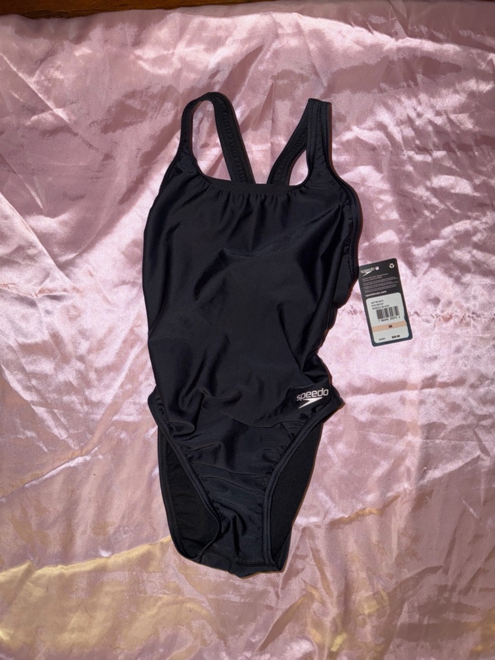 Speedo Black Athletic Racerback One-Piece Swimsuit